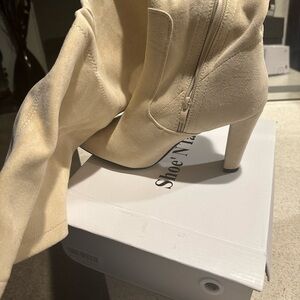 Elegant Cream Ankle Boots